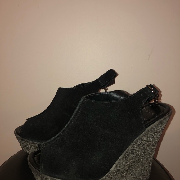 Sisley leather suede wedge sandals - Picture 3 of 7